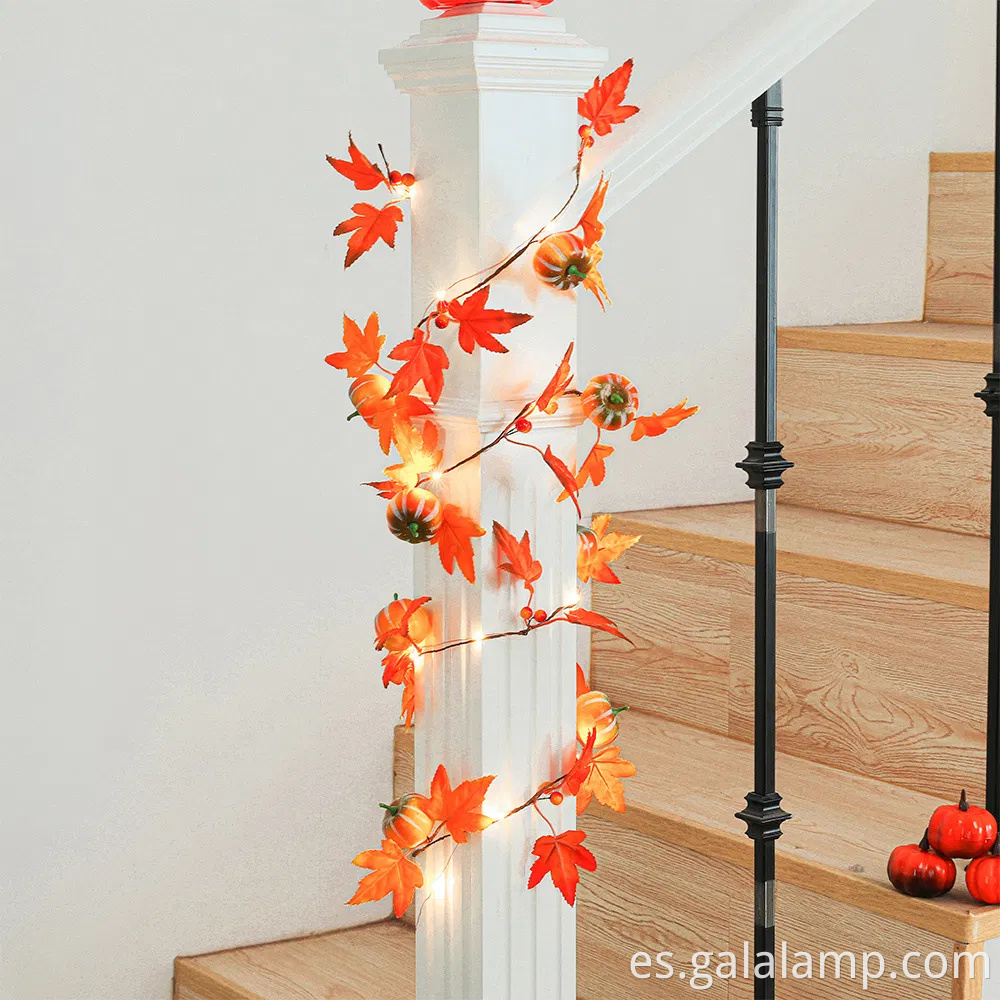 Luces acogedoras de hojas de arce de otoño cálido para la decoración del hogar